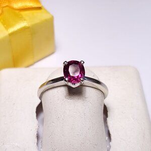 Estate 3/4ct Oval AA Natural Ruby Solitiare 14Kt W/Gold Engagement Ring #22045